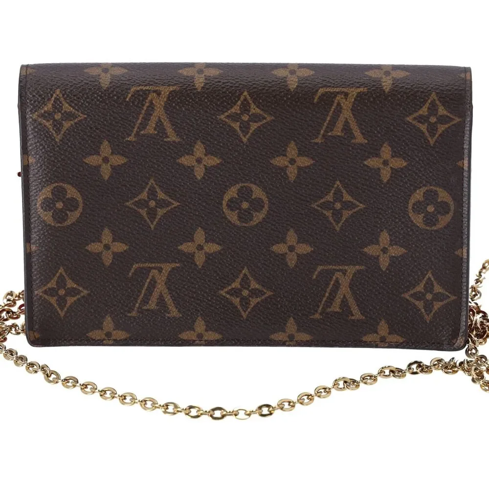 Louis Vuitton Portefeuille Flor M67404 Chain Wallet Crossbody Monogram Fuchsia - Picture 4 of 9